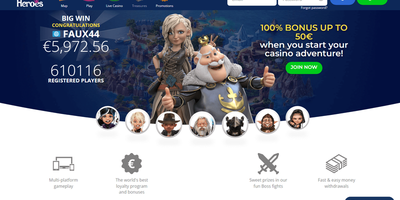 Casino Heroes site preview