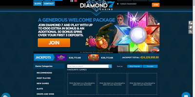 Diamond 7 websted forhåndsvisning