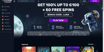 LunaCasino site preview