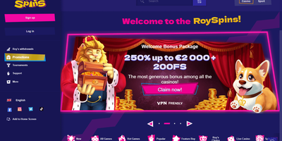 Royspins site preview