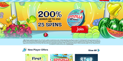 Spinzilla websted forhåndsvisning